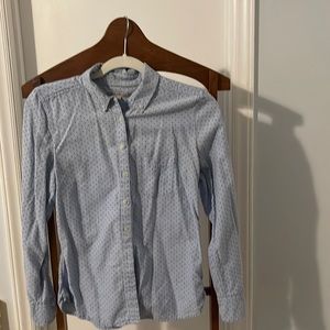 Gap Button-Down. Blue with Navy Polka Dots. XS.
